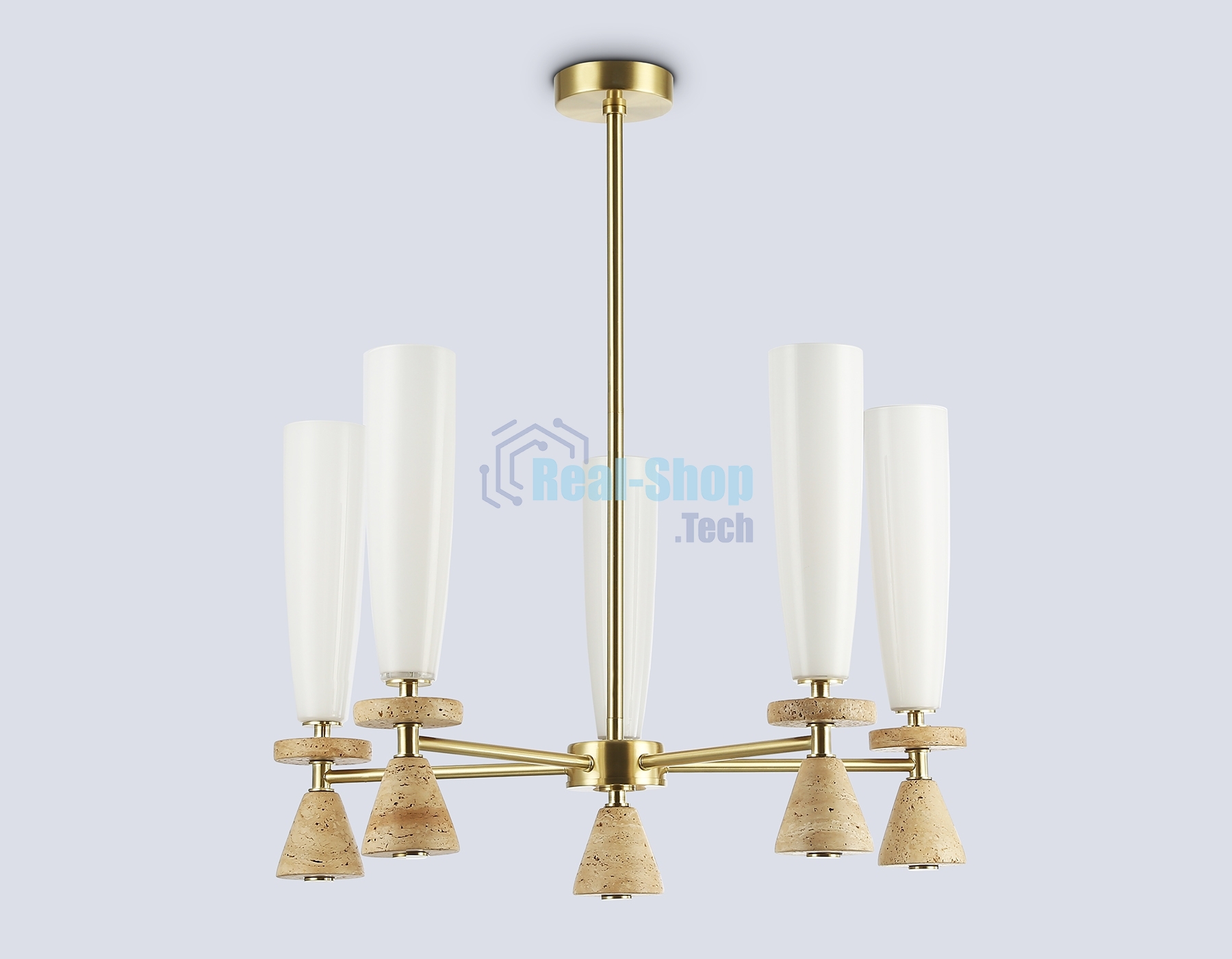 Люстра Ambrella light LH75371/5 GD/WH золото/белый G9*5 max 28W D600*675