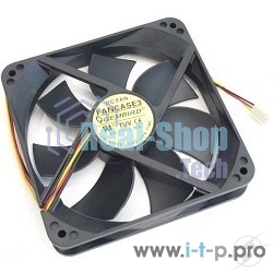 Вентилятор для корпуса Gembird FANCASE3/BALL черный, 120 мм, 2000 об/мин, 38 дБ, 3 pin