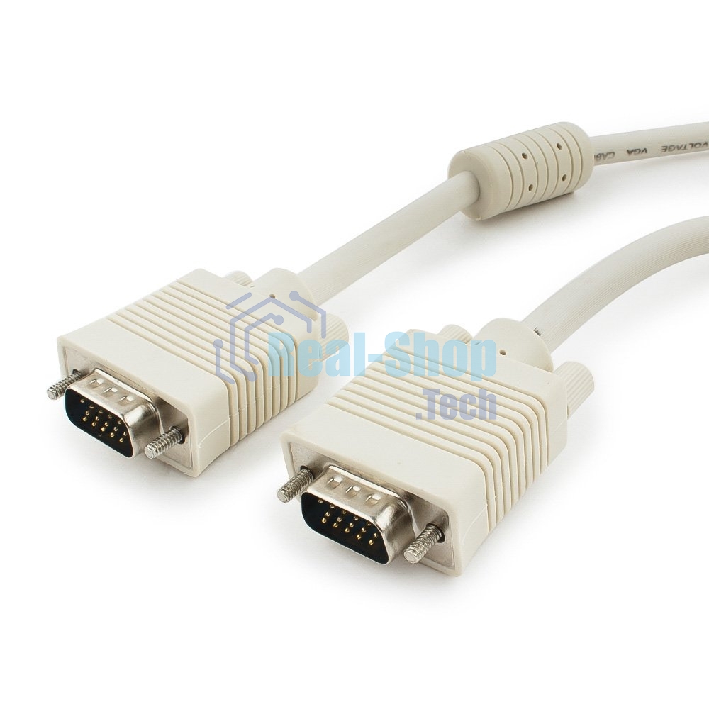 Кабель Gembird/Cablexpert CC-PPVGA-15m,Кабель VGA Premium,15M/15M,15м, тройн. экран,феррит. кольца,пакет