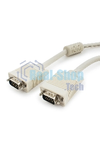 Кабель Gembird/Cablexpert CC-PPVGA-15m,Кабель VGA Premium,15M/15M,15м, тройн. экран,феррит. кольца,пакет