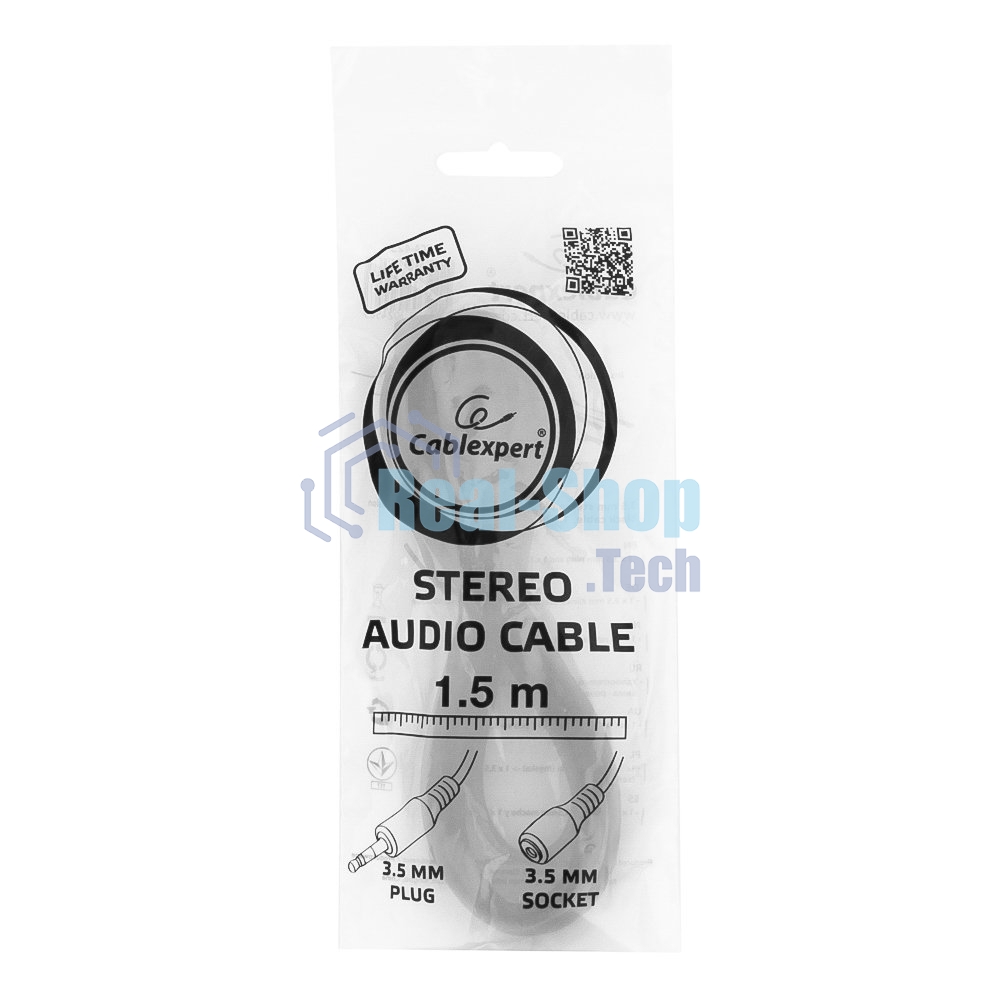 Кабель аудио удлинит. Gembird, Jack3.5, 1.5м