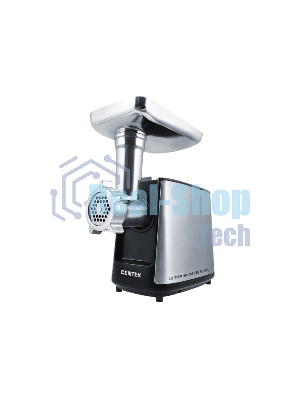 Мясорубка электрическая Centek CT-1617 серый, 2000 Вт, 2.0 кг/мин, реверс, защита от перегрузки, металлический лоток, насадки - 4