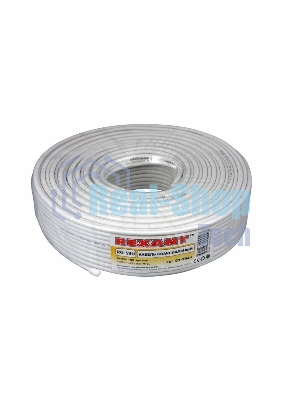 Кабель коаксиальный Rexant RG-59U+Cu, 75 Ом, Cu/Al/Cu, 64%, бухта 100 м, белый