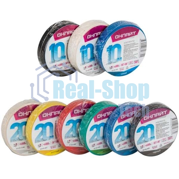 Изолента ПВХ 19 мм (рул.20 м) OIT-B19-20/BL черный ОНЛАЙТ 71690