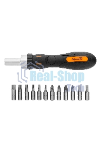 Отвертка реверсивная с набором бит, CrV, 12 шт. Sparta
