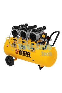 Компрессор безмаслянный малошумный Denzel DLS 1800/100,1800 Вт, 3х600, 100 л, 345 л/мин