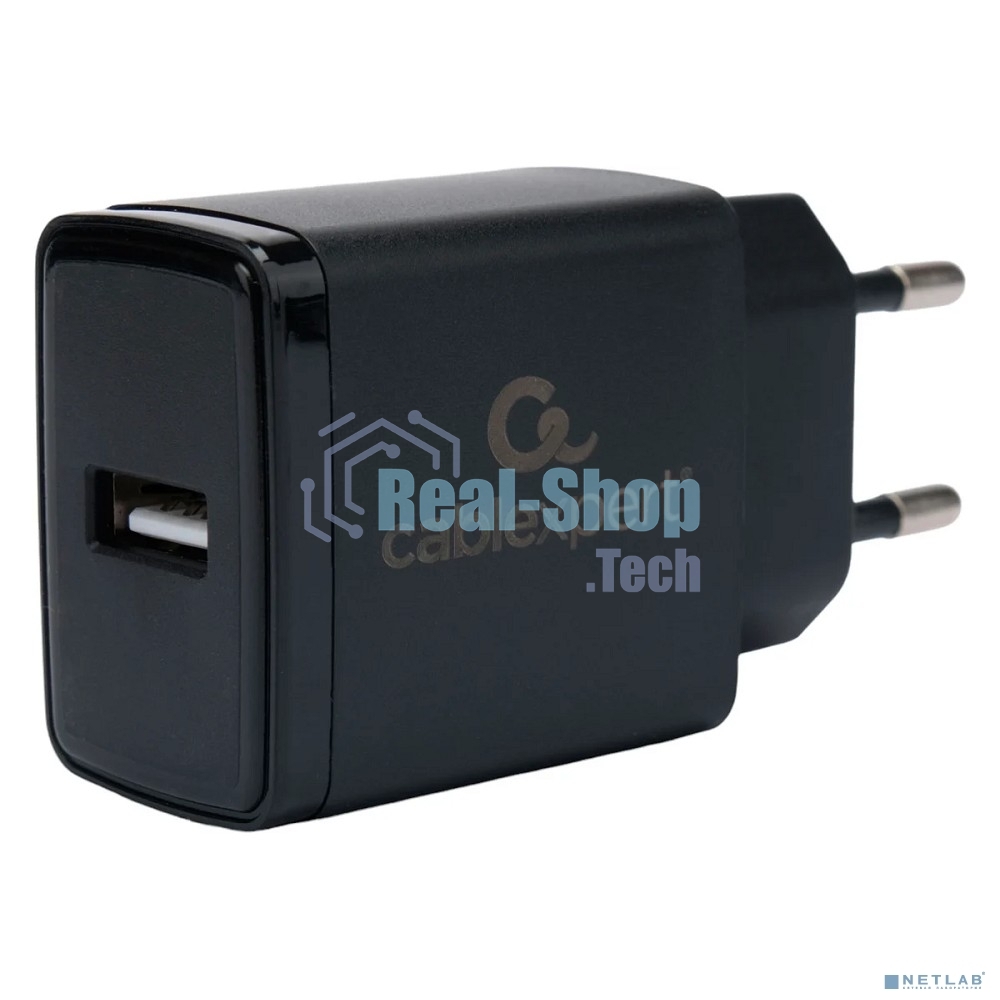 Сетевое зарядное устройство Cablexpert MP3A-PC-57, 5Вт, 1А, 1хUSB, черный, пакет