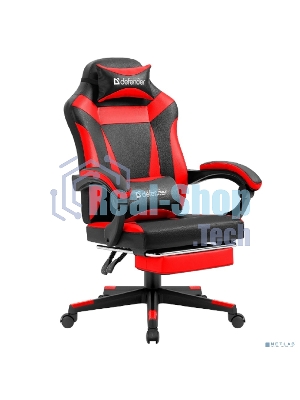 Кресло Defender CRUISER BLACK/RED черный/красный, экокожа, подставка для ног
