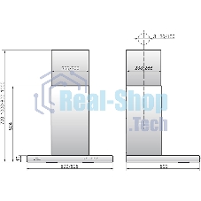 Вытяжка каминная Elikor Квадра 60Н-430-К3Д нержавеющая сталь, 60 см, 430 куб. м/ч, 54 дБ