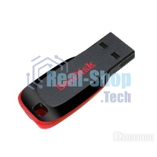 Флешка USB Sandisk CZ50 Cruzer Blade (SDCZ50-032G-B35), 32Gb, USB 2.0, R/W 15/4, черный/красный