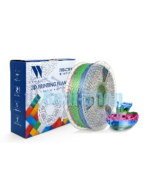 Филамент NVPrint Silk PLA+ Rainbow 06 для 3D печати диаметр 1.75мм длина 330 метров масса 1 кг
