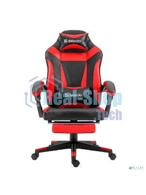Кресло Defender CRUISER BLACK/RED черный/красный, экокожа, подставка для ног