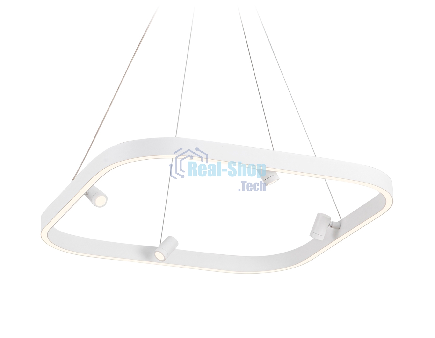 Подвесной светодиодный светильник Ambrella light FL5802/1+4 WH белый 50W 3000K/4200K/6400K 600*600*1200 (без ПДУ)