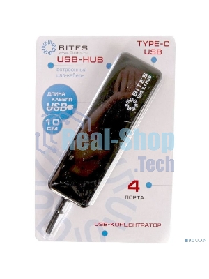Концентратор USB 5bites HB34C-311BK 4*USB3.0 / TYPE-C PLUG / BLACK