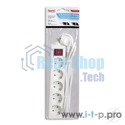 Сетевой удлинитель Buro BU-PS5.3/W 3 м (5 розеток) белый (пакет ПЭ)