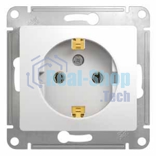 Механизм розетки 1-м СП Glossa 16А с заземл. бел. SchE GSL000143