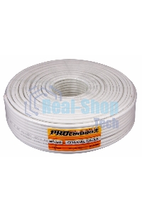 Кабель коаксиальный PROconnect RG-6U+Cu, 75 Ом, Cu/Al/Cu, 48%, бухта 100 м, белый