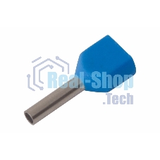 Наконечник штыревой втулочный изолированный Rexant F-8 мм 2х0.75 мм² (НШВи(2) 0.75-8/НГи2 0,75-8) синий