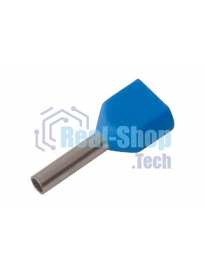 Наконечник штыревой втулочный изолированный Rexant F-8 мм 2х0.75 мм² (НШВи(2) 0.75-8/НГи2 0,75-8) синий
