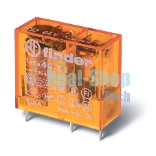 Реле электромеханическое миниатюрное универсальное монтаж на печатную плату или в розетку выводы с шагом 5мм 1CO 10А AgNi 24В DC RTII FINDER 405190240000