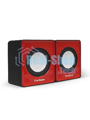 Акустическая система 2.0 ExeGate EX289920RUS Disco 140 Red (питание USB, 2х3Вт (6Вт RMS), 100-20000Гц, красный)