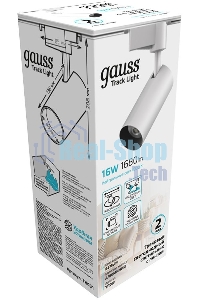 Светильник Gauss трековый цилиндр 16W 1680lm 4000K 180-220V IP20 65x206мм белый LED 1/40