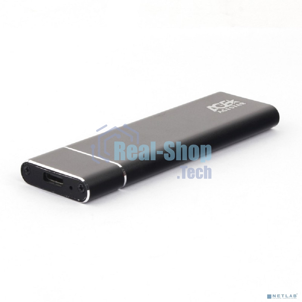 Внешний корпус AgeStar M.2 USB 3.0 NGFF (B-key) AgeStar 3UBNF5C алюминий, черный/серебристый