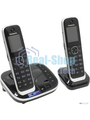 Телефон беспроводной (DECT) Panasonic KX-TGJ322RUB черный (труб. в компл.:2шт) автооветчик АОН