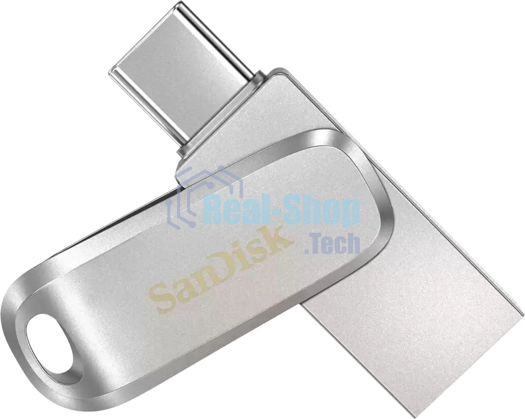 Флешка USB Sandisk Ultra Dual Luxe (SDDDC4-032G-G46), 32Gb, USB 3.2 Gen 1/Type-C, R/W 150/40, серебристый