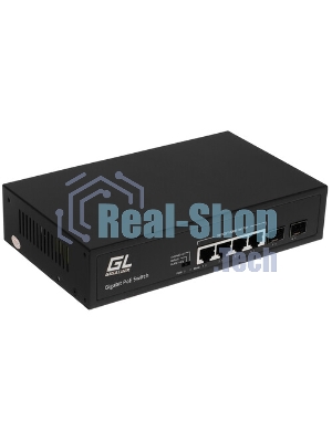 Коммутатор GIGALINK GL-SW-G005-04P(BT) - неуправляемый, 4 PoE (802.3af/at/BT) порта 10/100/1000 Мбит/с (1 порт до 60Вт, 3-4 порт до 250м cat6), 2 SFP порта 1000 Мбит/с, 120Вт