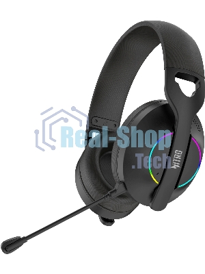 Гарнитура Acer OHR400 чёрный, беспроводная + проводная, USB/mini jack 3.5 мм, до 45 ч, подсветка