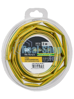 Трубка термоусадочная ТТУ нг-LS 4/2 желт./зел. (уп.2м) IEK UDR12-004-002-002-K52-T