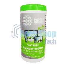 Салфетки Cactus CS-1001PE для экранов и оптики туба 100шт влажных