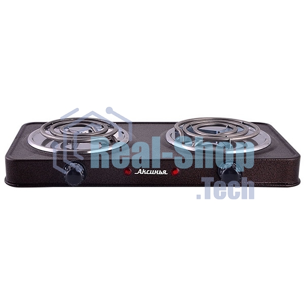 Плита настольная электрическая АКСИНЬЯ КС-007 спираль двухконфорочная коричневая (6): (РОССИЯ)