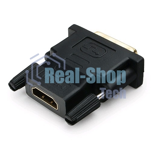 Переходник Cablexpert HDMI-DVI 19F/19M золотые разъемы, пакет, черный (A-HDMI-DVI-2)