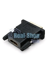 Переходник Cablexpert HDMI-DVI 19F/19M золотые разъемы, пакет, черный (A-HDMI-DVI-2)