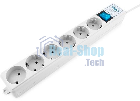 Сетевой фильтр Powercube SPL(5+1)-16B-P-3М-WHITE 3 м, 6 розеток, белый, коробка