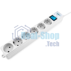 Сетевой фильтр Powercube SPL(5+1)-16B-P-3М-WHITE 3 м, 6 розеток, белый, коробка