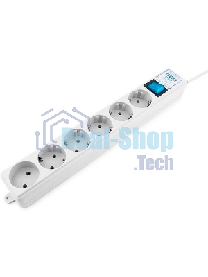 Сетевой фильтр Powercube SPL(5+1)-16B-P-3М-WHITE 3 м, 6 розеток, белый, коробка