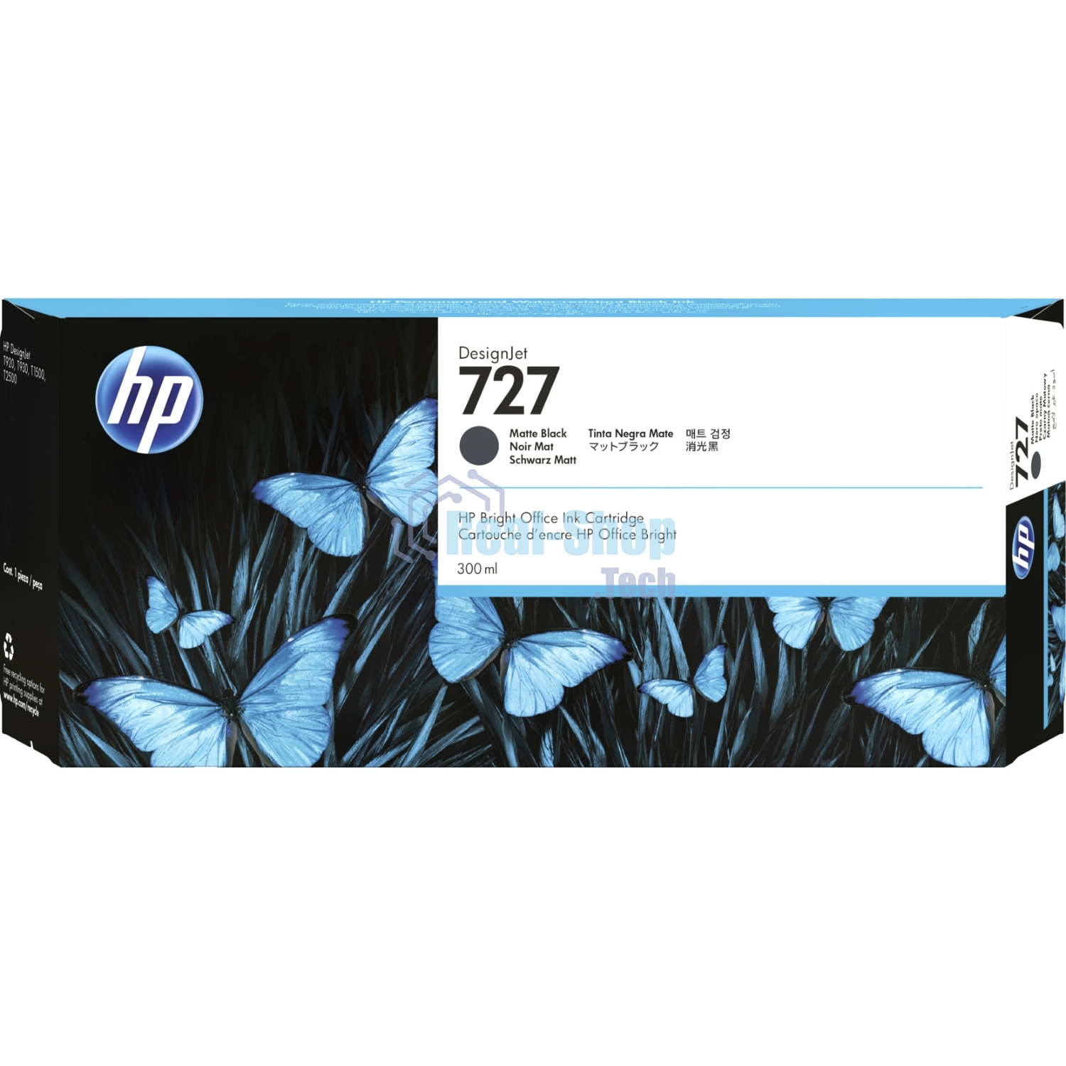 Картридж струйный HP 727 C1Q12A черный матовый, 300мл, для Designjet T920/T1500/T2500