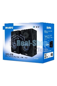 Акустическая система 2.0 SVEN SPS-576 черные (2x4W, Bluetooth, дерево)
