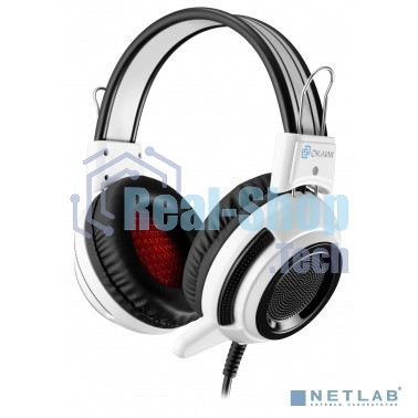 Наушники с микрофоном Oklick HS-G300 белый/черный 2.5м мониторы