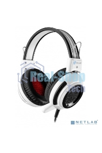 Наушники с микрофоном Oklick HS-G300 белый/черный 2.5м мониторы