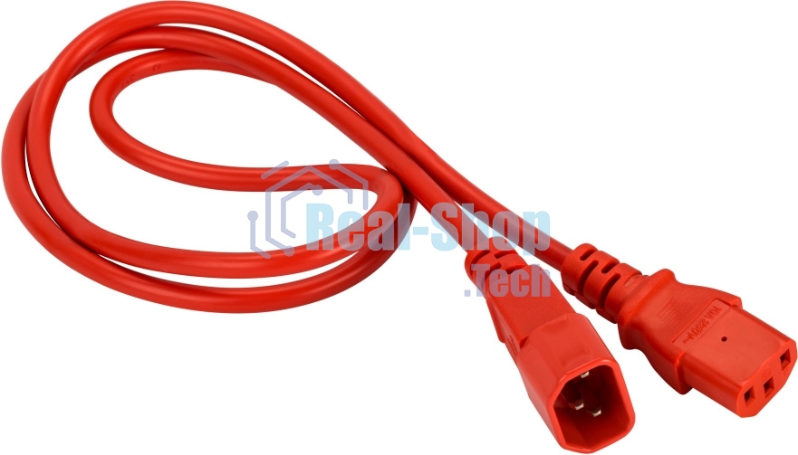 Шнур питания Lanmaster LAN-PP13/14-1.5-RD C13-С14 проводник.:3x0.75мм2 1.5м 220В 10А красный