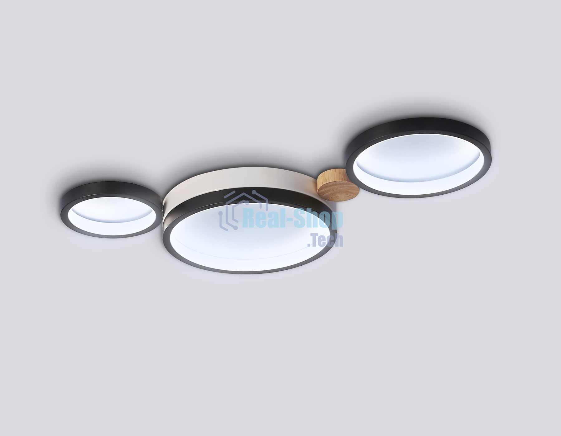 Светильник Ambrella light FL4814/3 BK/WH черный/белый 3000K-6400K 45W 620*290*55 (ПДУ ИК)