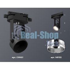 Светильник Ambrella light XT6602021 PBK/PSL черный полированный/серебро полированное MR16 GU10 (C6602, N6122)