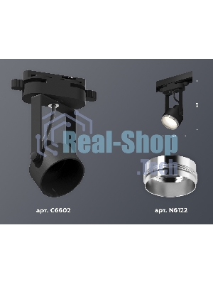 Светильник Ambrella light XT6602021 PBK/PSL черный полированный/серебро полированное MR16 GU10 (C6602, N6122)