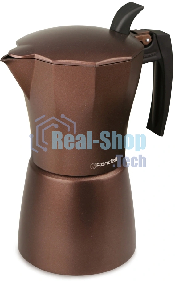 Кофеварка гейзерная Rondell Kortado RDA-399, 0.45л, алюминий, коричневый