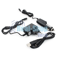 Набор зарядных устройств с Micro-USB разъемом Gembird MP3A-CAR-KIT1 110/220V-5V и 12VDC-5V черный