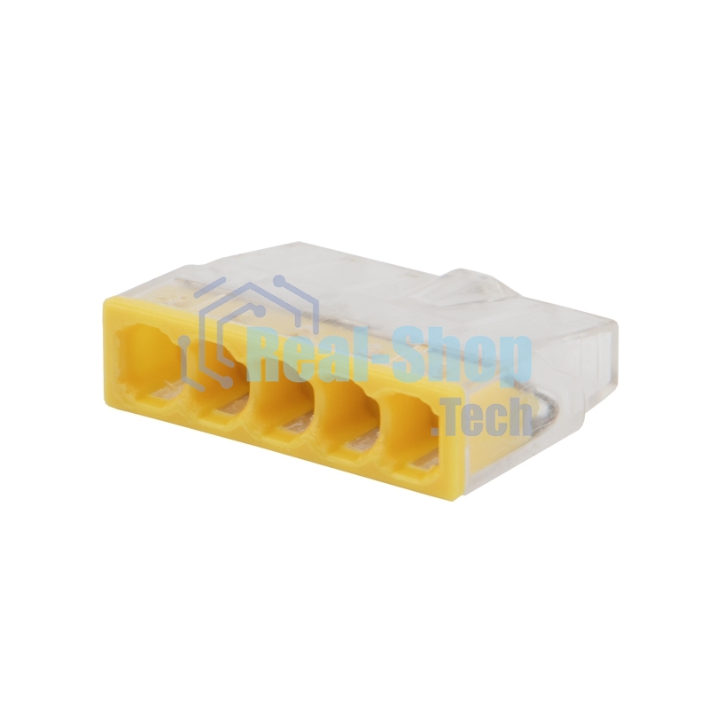 Экспресс-клемма Rexant СМК 2273-205, 5-проводная 0.5-2.5 мм², прозрачная, блистер (5 шт./уп.)